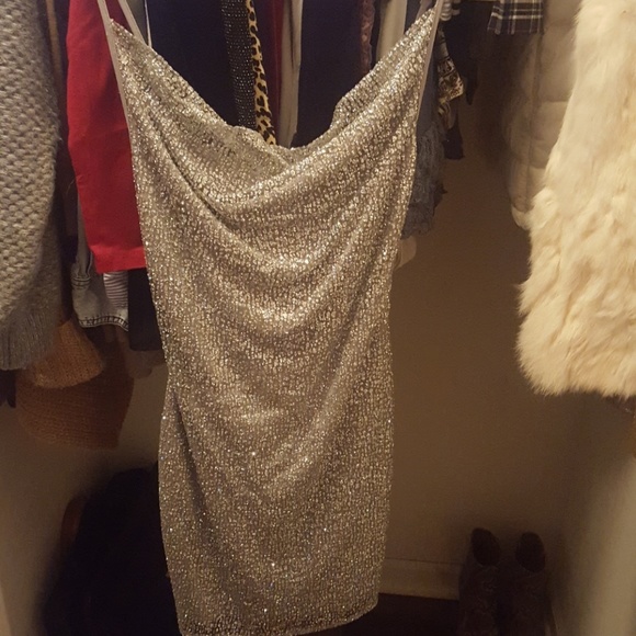 Pretty Little Thing Silver Mini Dress - Picture 2 of 6